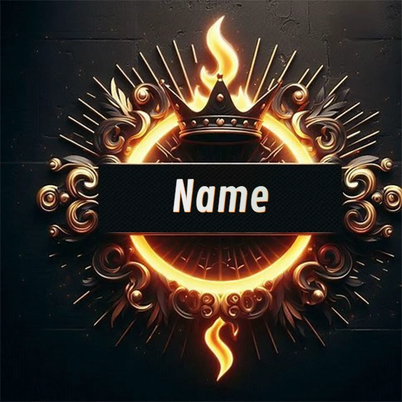 Personalize a Majestic Crown Flame Image with Your Name