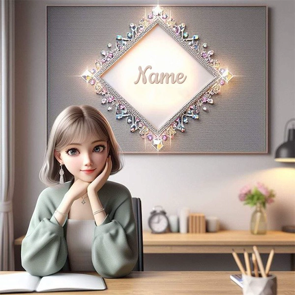 Customizable Masterpiece with Jewel Frame and Anime Style