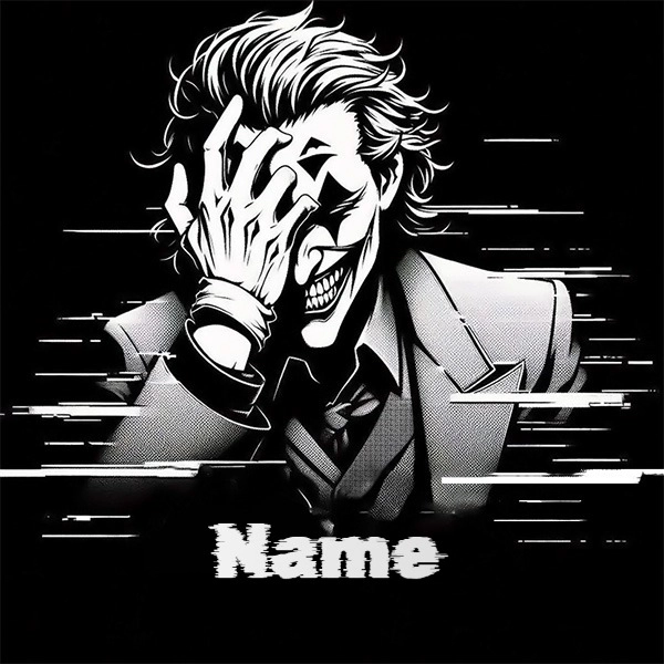 Personalize a Villainous Black and White Illustration Image