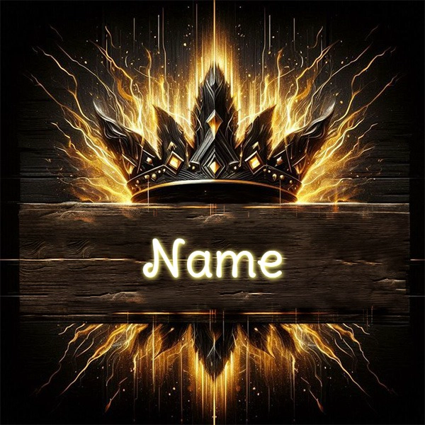 Personalize a Radiant Dark Crown Image with Your Name