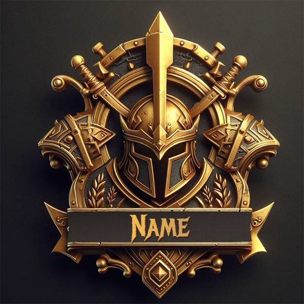 Personalize Your Name on a Majestic Warrior Emblem Template