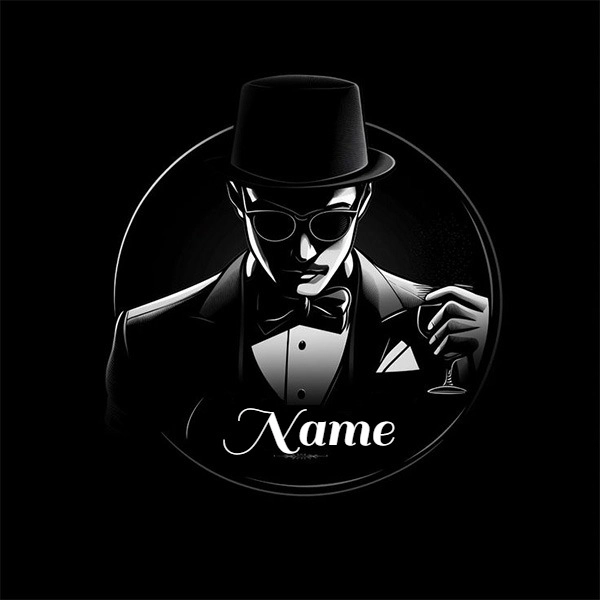 Personalize Your Image with a Dapper Gentleman in Black and White