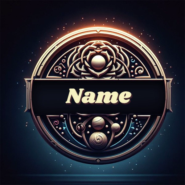 Personalize Stunning Circular Gold and Teal Design with Your Name