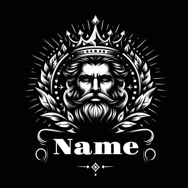 Personalize a Majestic King Image with Your Name in Vintage Style