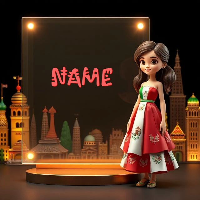 Custom Mexican Flag Frame with Text and Avatar Design