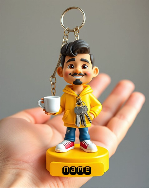 Personalize Your Delightful Cartoon Figurine Keychain Today