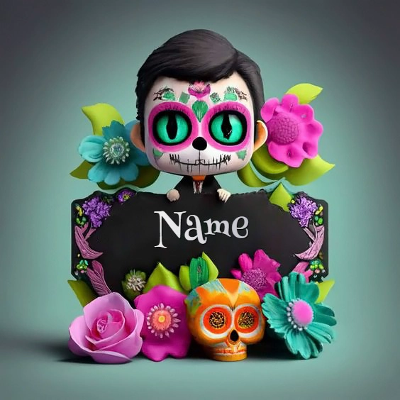 Personalize Day of the Dead Template with Your Name Easily