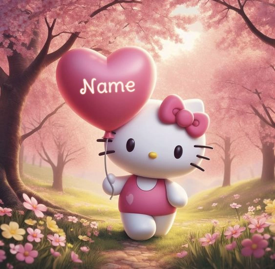 Personalize with Hello Kitty Template Featuring Pastel Pink Aesthetic