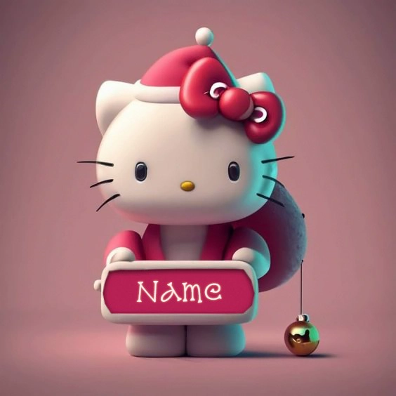 Create Your Own Festive Hello Kitty Template in Pink and White