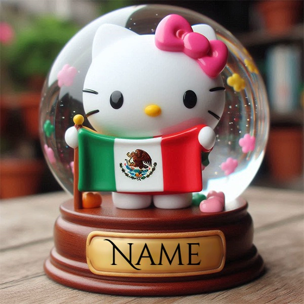 Personalize Your Hello Kitty Snow Globe Greeting Today
