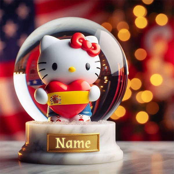 Personalize Your Hello Kitty Snow Globe with Spanish Flair