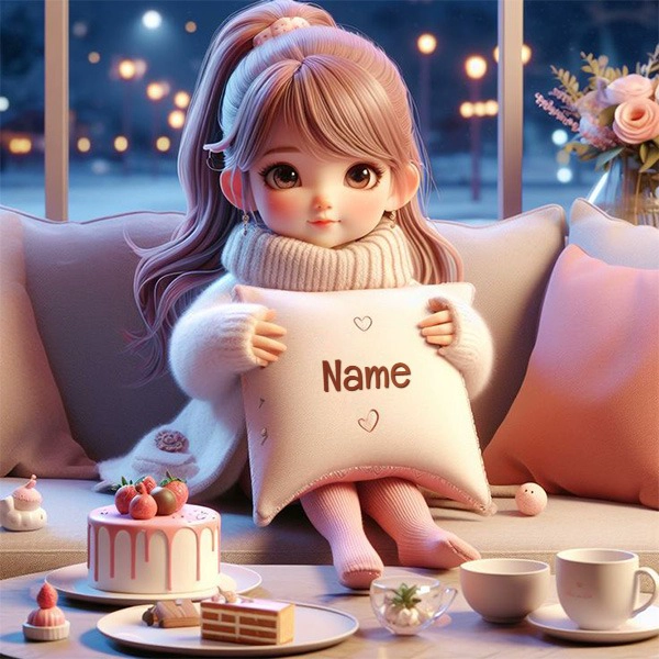 Personalize Your Masterpiece with a Cute Cartoon Girl Design