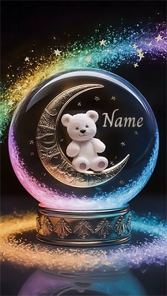Personalize Your Moments with Our Teddy Bear on the Moon Template