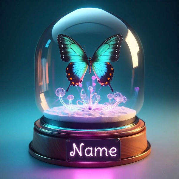 Captivate with a Customizable Butterfly and Mushroom Design