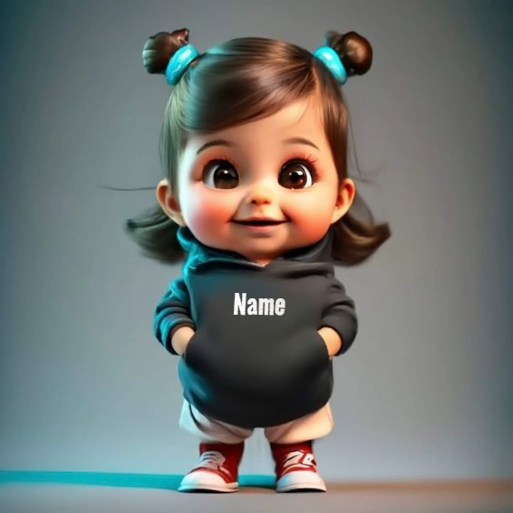 Pixar-Inspired Cartoon Girl by T. K. Padmini in a Hoodie