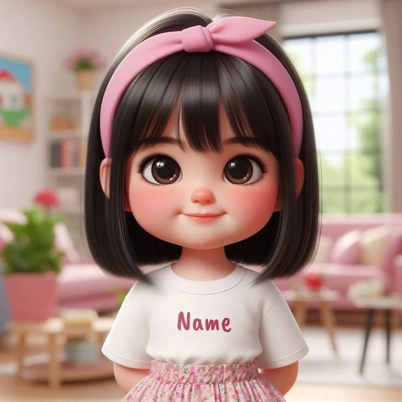 Adorable Customizable Girl Template for Personalization