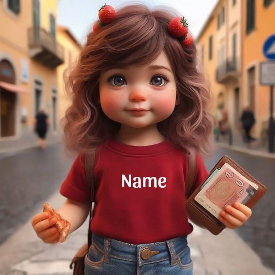 Personalized Name T-Shirt Mockup with Adorable Child Model