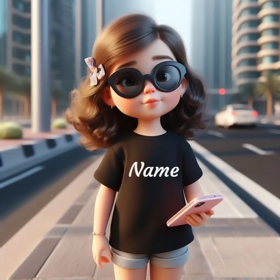 Customizable Cartoon Girl Image for Trendy Personalization