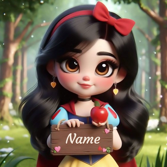 Enchanting Snow White Customizable Image Template for Names