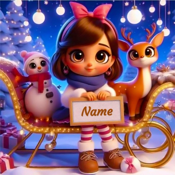 Cozy Winter Doll Image Template for Personalized Gifts