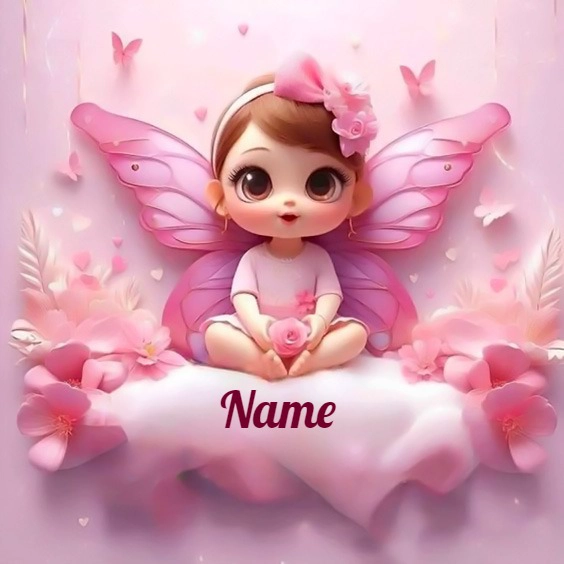 Enchanting Pink Fairy Doll Customizable Image Template
