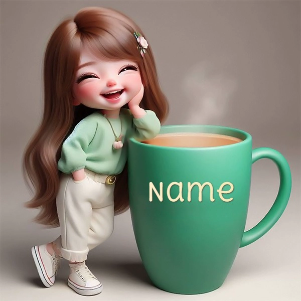 Charming Customizable Image Template Featuring a Smiling Doll