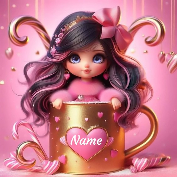 Personalize Your Cute Doll Template with Your Name