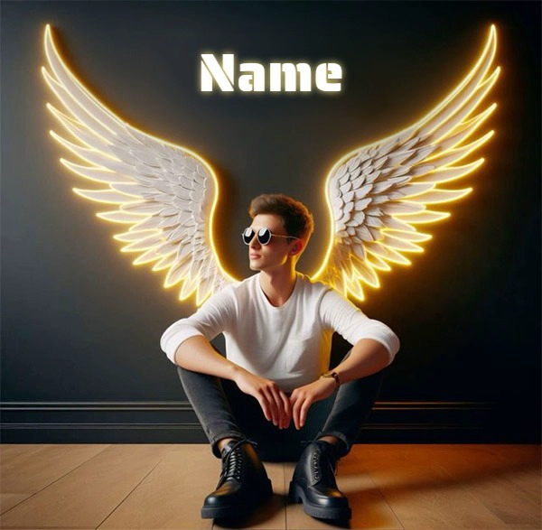 Personalize Your Photo with Radiant Golden Wings