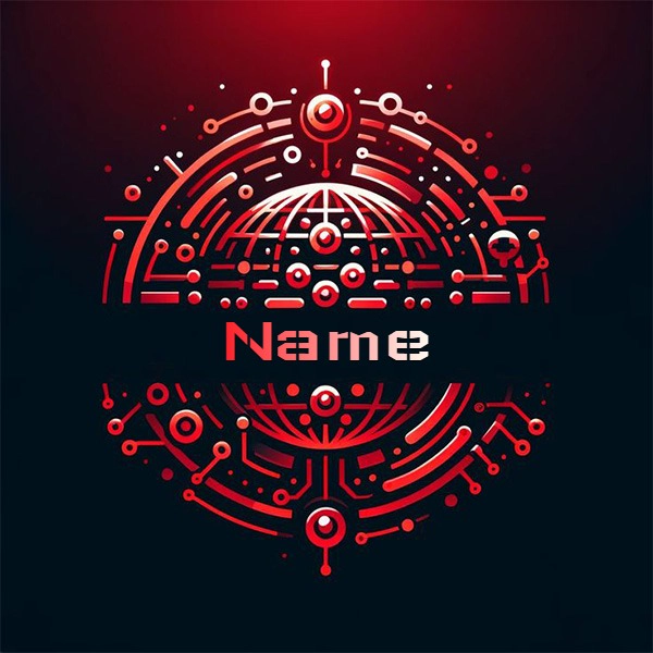 Customize Your Name on a Futuristic Red and Black Design