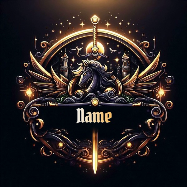 Personalize Regal Emblem Art with Your Name or Text