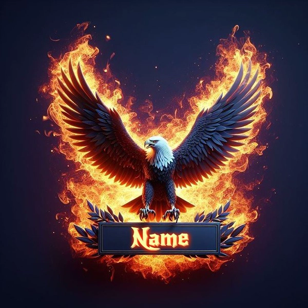 Personalize a Fiery Eagle Image with Your Name for Impact