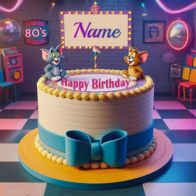 Personalize Your 80s-Themed Birthday Cake with Tom and Jerry