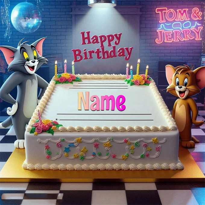 Personalize a Tom and Jerry Birthday Image with Your Name