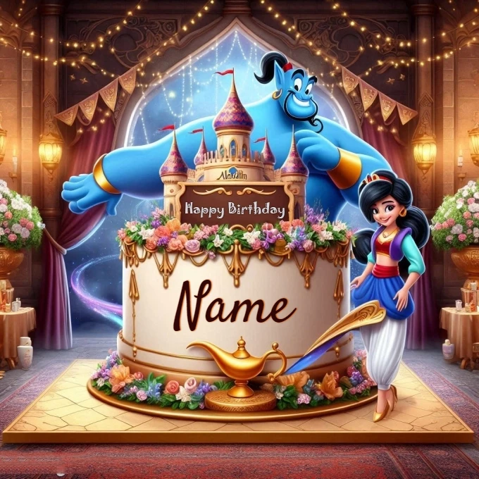 Personalize Aladdin-Themed Birthday Celebration Images