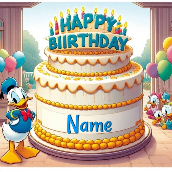 Personalize a Cheerful Donald Duck Celebration Image