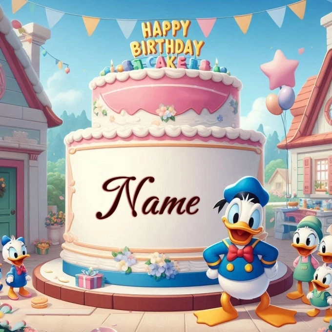 Personalize a Whimsical Birthday Cake with Donald Duck