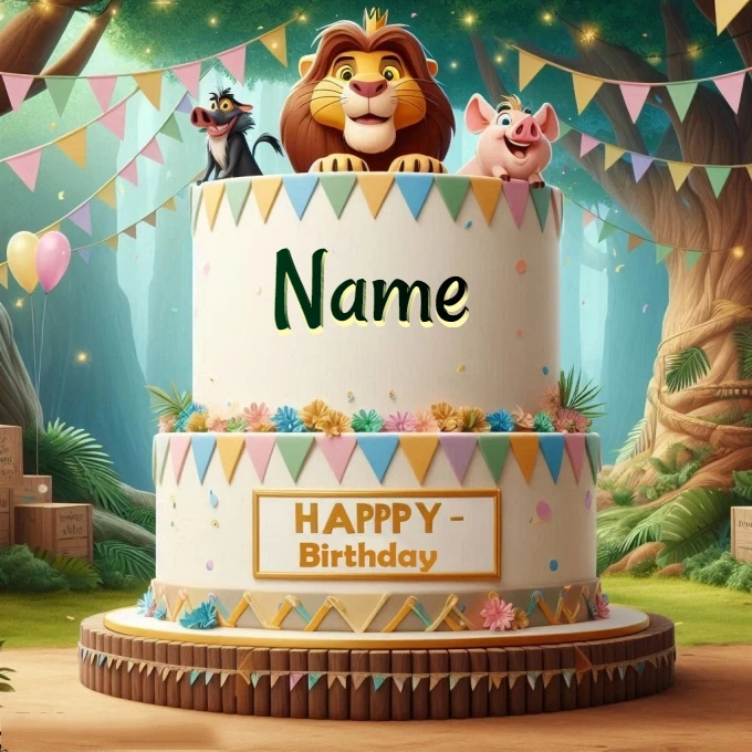 Personalize Your Lion King Birthday Cake Image with a Name