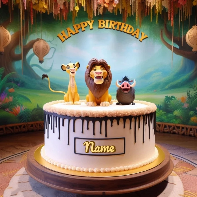 Personalize Your Lion King Birthday Cake Image with a Name
