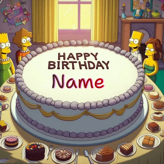 Personalize a Simpson's Birthday Cake with Your Name