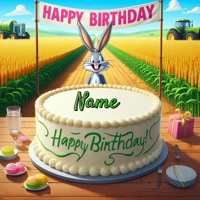 Personalize Your Birthday Image with Bugs Bunny and Festive Vibes