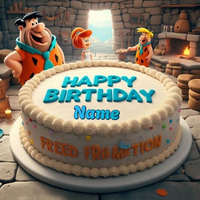 Personalize Your Caveman-Themed Birthday Cake Image Online