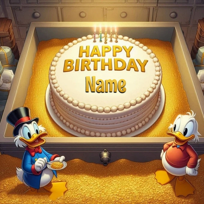Personalize a Whimsical Birthday Cake Image with Your Name