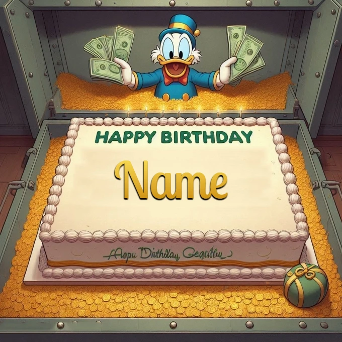 Personalize Your Festive Birthday Cake Image with Name