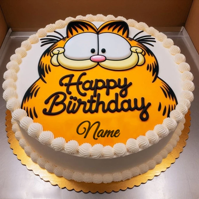 Personalize Your Garfield Cake Image for a Fun Birthday Post