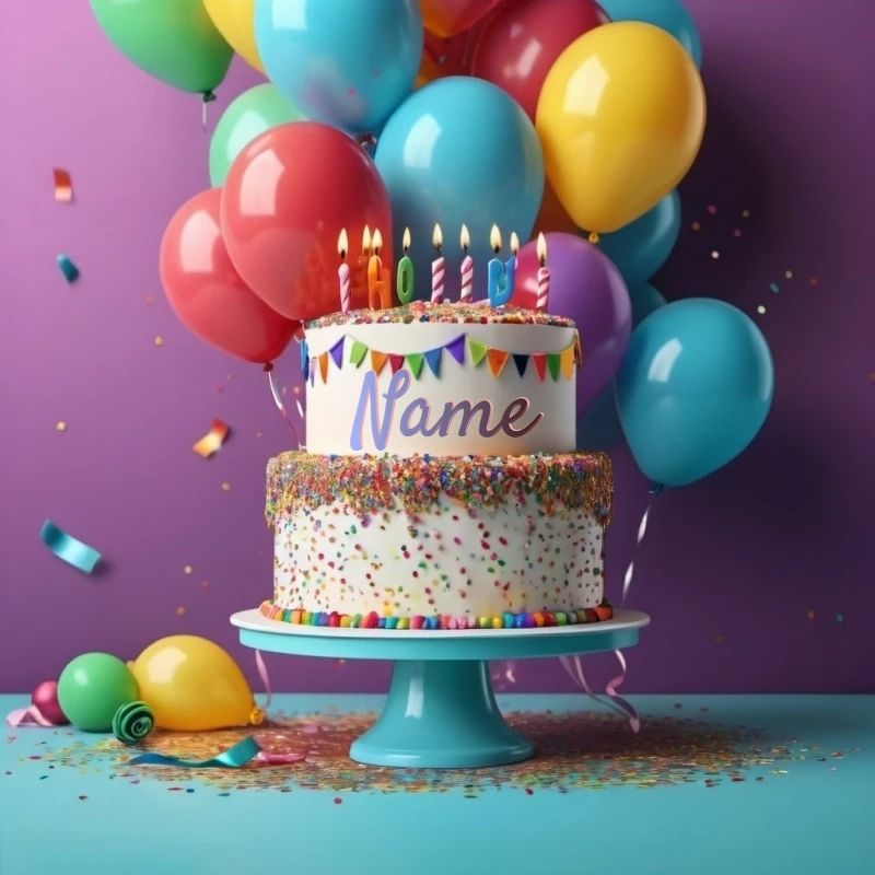 Personalize Your Birthday Scene with Name on Cake Image