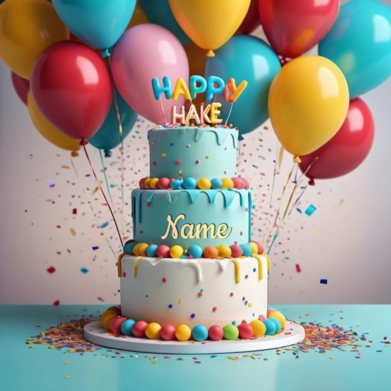 Add Your Name to a Whimsical Layered Cake Design Image