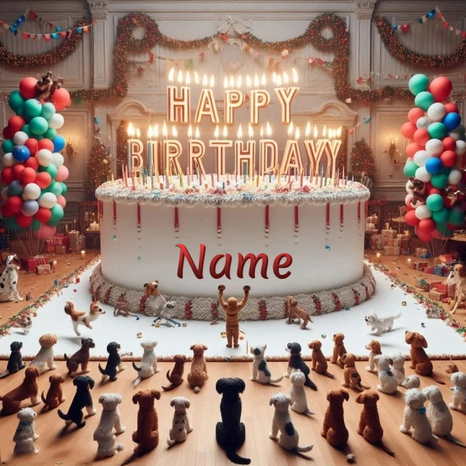 Personalize a Dog Lover's Birthday Image with Your Name