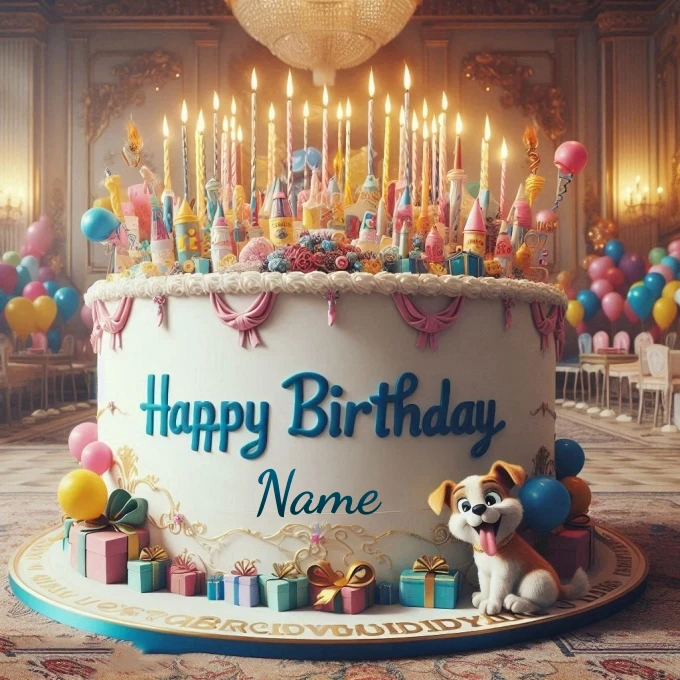 Personalize a Whimsical Birthday Cake Image with Your Name