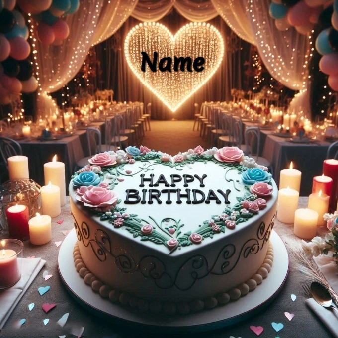 Personalize Heart-Shaped Cake Images with Your Name in Style