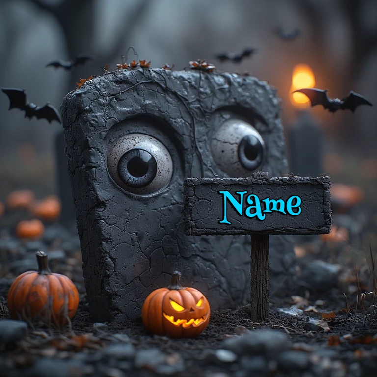 Personalize Your Spooky Fun Halloween Scene with Your Name